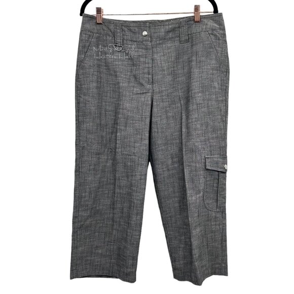 Larry Levine Gray Stretch Capris Size 12 - Picture 1 of 3